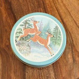 Vintage Deer Tin Candle Christmas 1980s